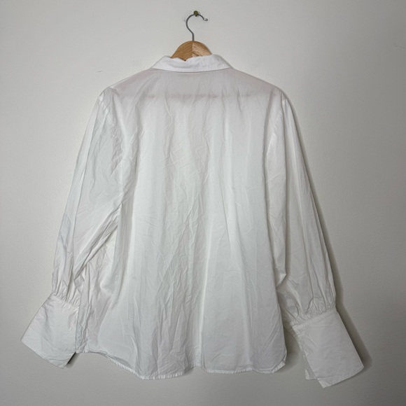 Tuckernuck x India Hicks White Cotton Britwell Blouse puff sleeve size large - Picture 7 of 11